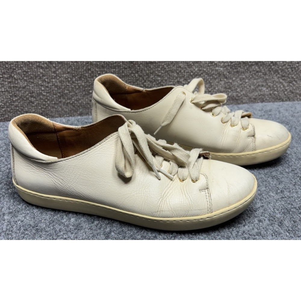 SEZANE Jack Trainers Patent Leather Comfort Tennis Sneakers Womens EU 39 Cream